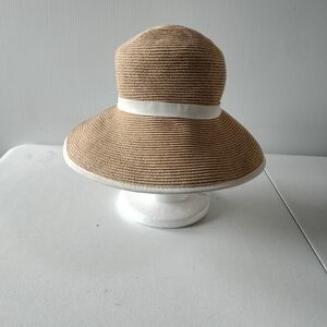 Cappelli Stylish Tan White Sun Hat Pool Beach Resort Travel Gardening